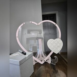 Large Heart-Shaped Pink and Pearl Guest Sign In